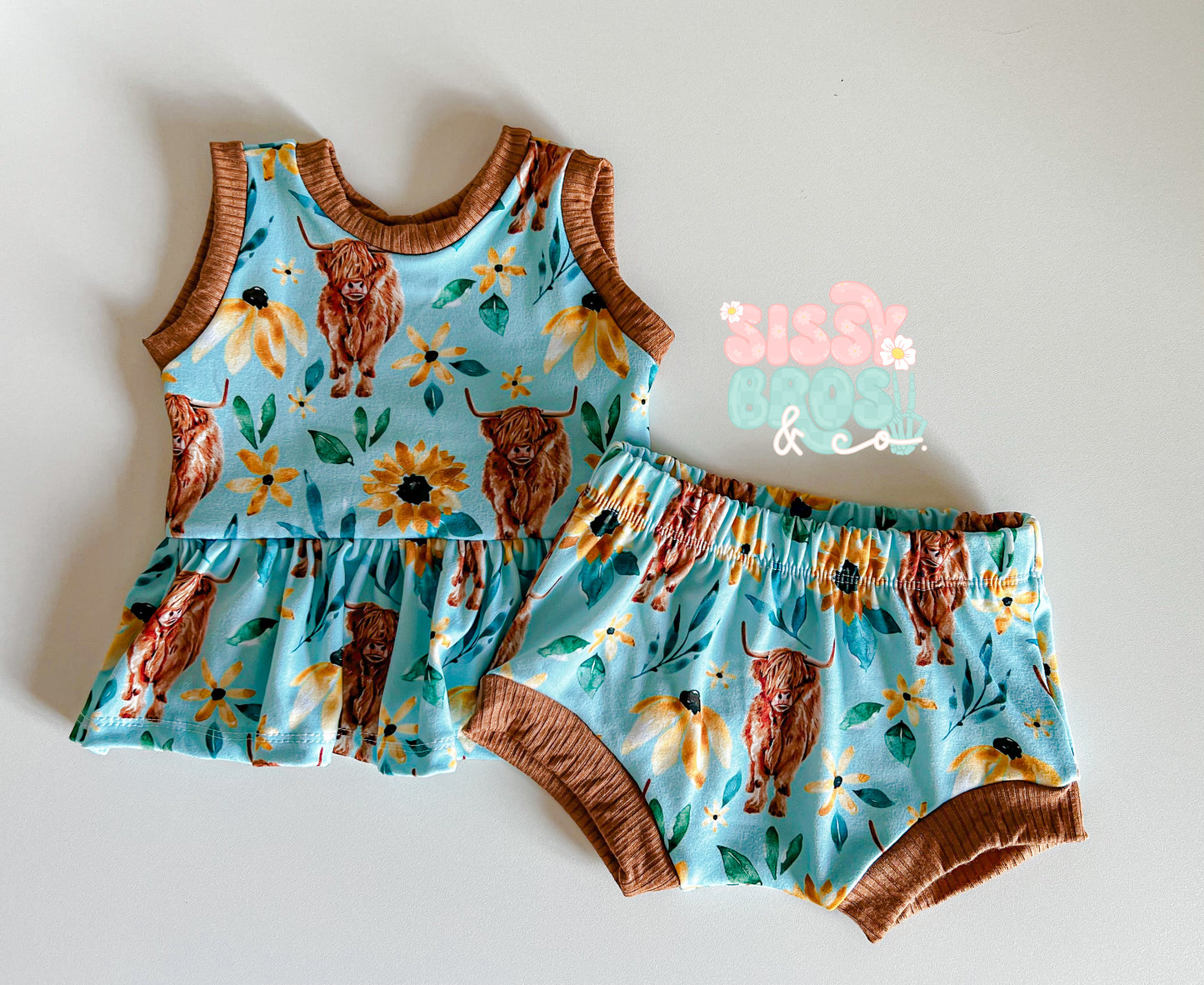 6-9m Tank peplum & Shortie set