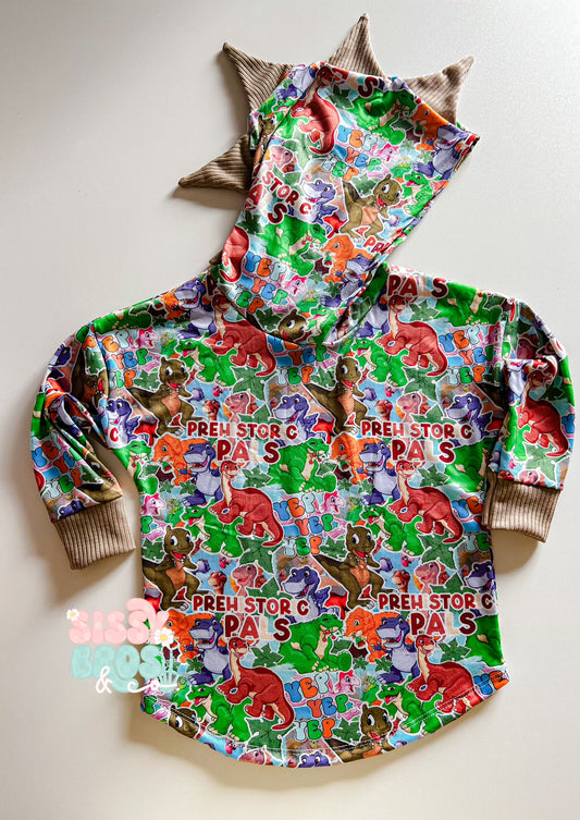 2T Dino Hooded Tee