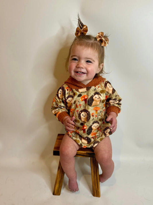 Hedgehog Hooded Sweater Romper